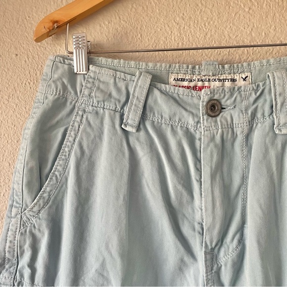 Y2K 2000s American Eagle Cargo Shorts Mens 30 Blue Preppy Paratrooper Classic - Picture 3 of 16
